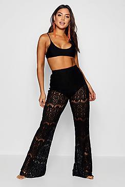 Boohoo Lace Wide Leg Trouser