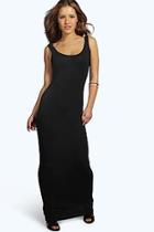 Boohoo Petite Sandy Scoop Neck Maxi Dress