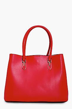 Boohoo Hannah Metal Detail Tote
