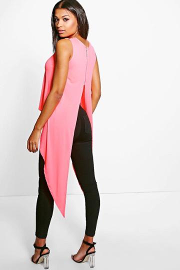 Boohoo Amber Open Back Top Pink