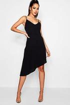 Boohoo Tilly Asymmetric Plunge Front Cami Dress