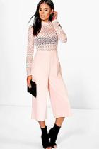 Boohoo Bella Barely There Lace Culotte Jumpsuit