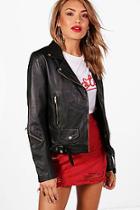 Boohoo Olivia Leather Biker Jacket
