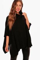 Boohoo Petite Lucinda Chunky Cable Knitted Poncho
