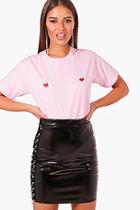 Boohoo Petite Holly Heart Placement Tee