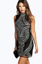 Boohoo Anastacia High Neck Embellished Dress