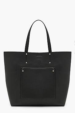 Boohoo Large Pocket Shopper Tote Bag