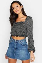 Boohoo Tall Off The Shoulder Ditsy Floral Peasant Top