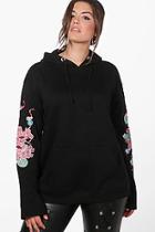 Boohoo Plus Keira Embroidered Oversized Hooded Sweat