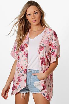 Boohoo Kate Floral Print Kimono