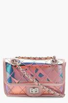 Boohoo Holographic Clear Quilt Cross Body