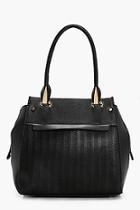 Boohoo Holly Zip And Hardware Detail Textured Tote