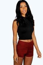 Boohoo Ponte High Waisted Knicker Shorts