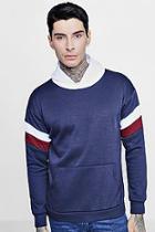 Boohoo Loose Fit Hoodie With Panelled Sleeves