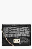 Boohoo Emma Mock Croc Box Cross Body Bag