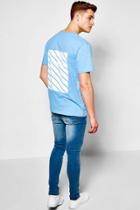 Boohoo Oversized T Shirt With Back Print Blue