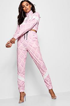 Boohoo Pepsi X Boohoo Printed Cropped Raglan Tracksuit