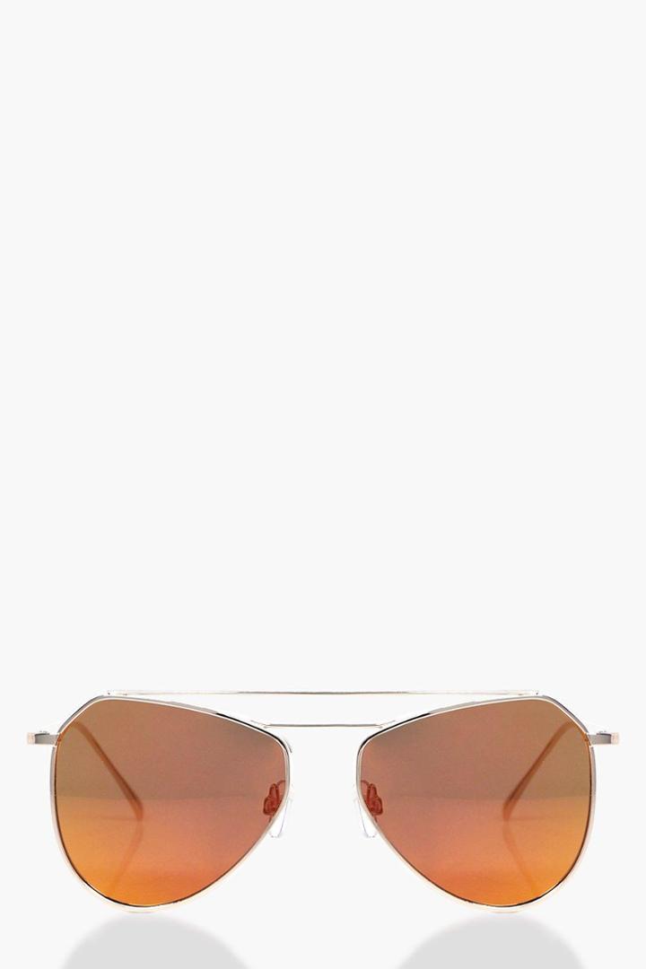 Boohoo Hope Oversized Metal Aviator Fashion Glasses Multi
