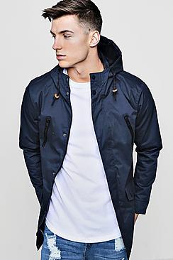 Boohoo Contrast Zips Cotton Parka Jacket