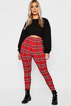 Boohoo Plus Tartan Basic Legging