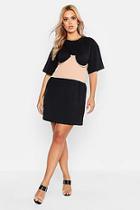 Boohoo Plus Underbust Rib Corset Oversized T-shirt Dress