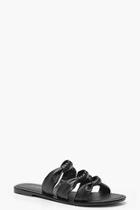Boohoo Lacey Three Knot Leather Sandals