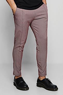 Boohoo Dogtooth Cropped Smart Jogger