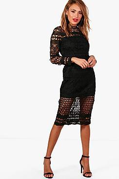 Boohoo Boutique Lace Midi Dress