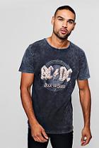 Boohoo Acdc Rock Or Bust Washed Tee