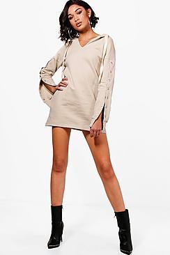 Boohoo Athleisure Popper Sleeve Sports Dress