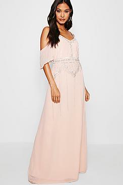 Boohoo Boutique Zoe Embellished Waist Maxi Dress
