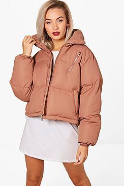 Boohoo Rebecca Funnel Neck Padded Jacket