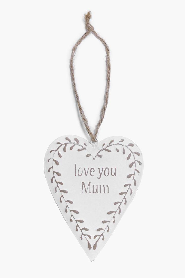 Boohoo Love You Mum Hanging Decoration Cream