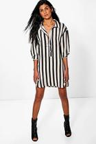 Boohoo Selena Stripe Shirt Dress