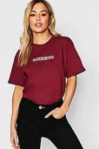 Boohoo Petite Goddess Slogan T-shirt