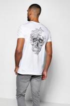 Boohoo Butterfly Skull Print T Shirt White