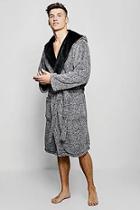 Boohoo Mens Shaggy Fleece Dressing Gown