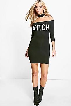 Boohoo Laura Halloween Choker Bodycon Dress