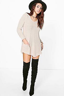 Boohoo Grace Knitted Swing Dress