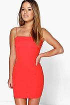 Boohoo Petite Tia Crepe Square Neck Bodycon Dress