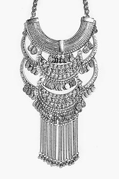 Boohoo Grace Statement Tiered Boho Necklace