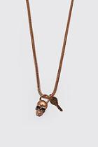 Boohoo Man Skull & Key Pendant Necklace