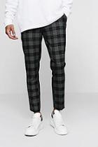 Boohoo Bold Check Detail Cropped Trouser
