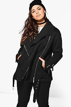 Boohoo Plus Francesca Bonded Aviator Jacket