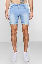 Boohoo Super Skinny Light Blue Denim Shorts