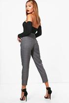 Boohoo Lily Slim Fit Turn Up Check Woven Trouser