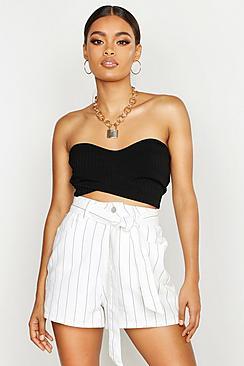 Boohoo Cross Over Jersey Bandeau