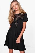 Boohoo Jessica Stud Detail Skater Dress