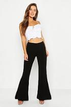 Boohoo Petite Pleat Front Flared Trousers