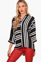 Boohoo Avril Mixed Stripe Woven Shirt